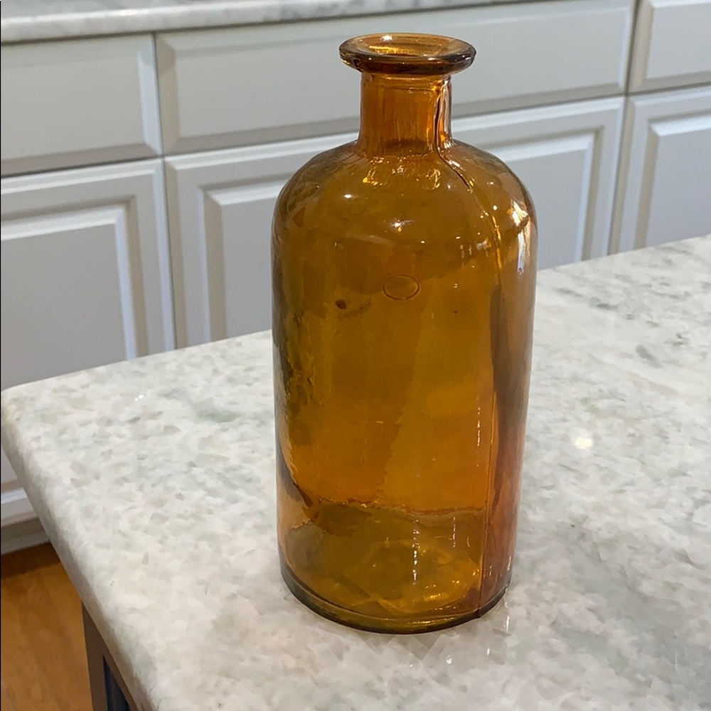 Amber colored glass vase